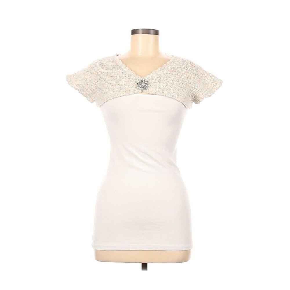 Guess Jeans Knitted Shrug Size Ivory Medium